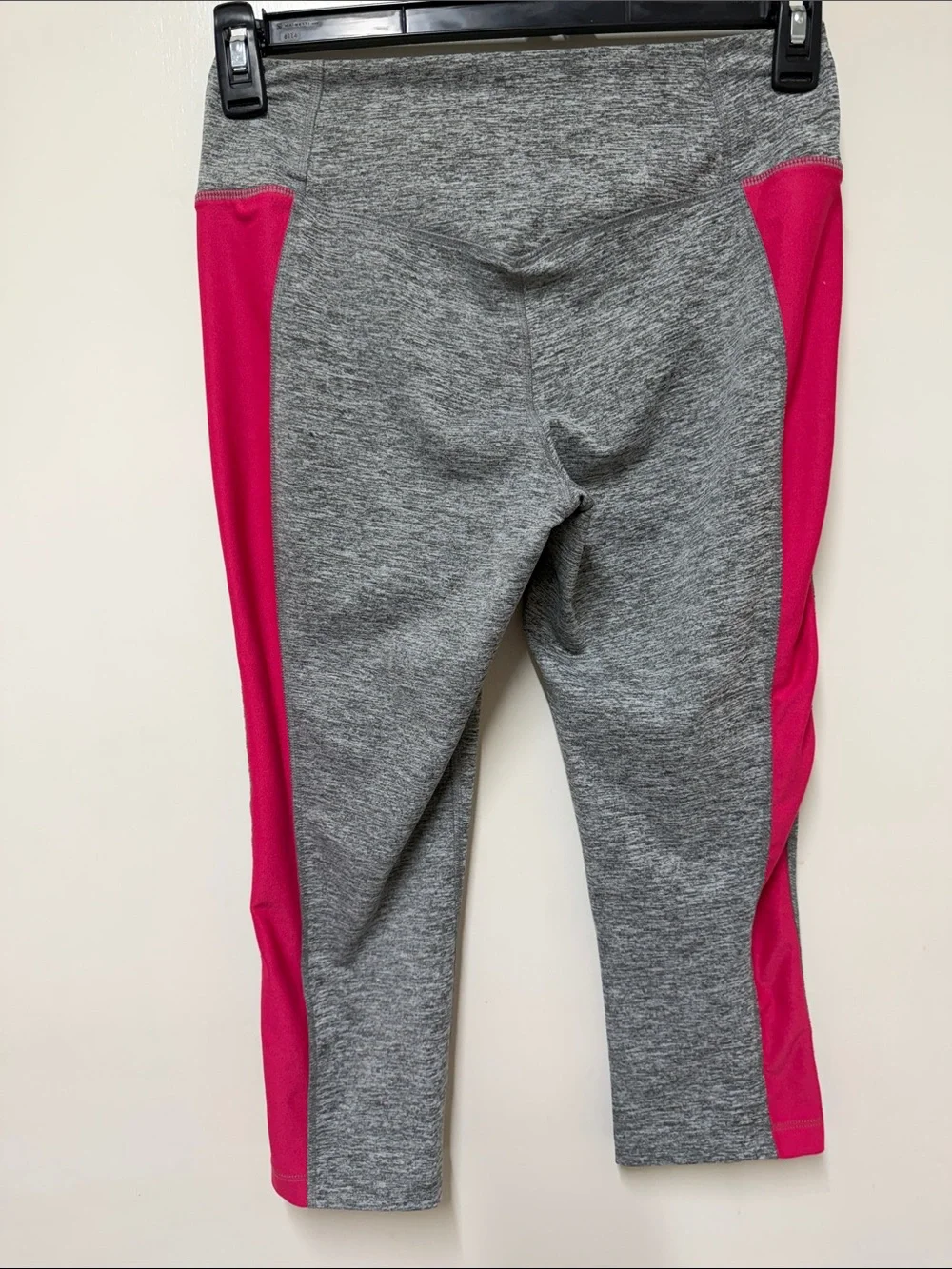 Nike Girls' Gray Capri Leggings with Pink Side Panels - Youth